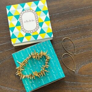 Stella & Dot Gold Spike Jewelry Set